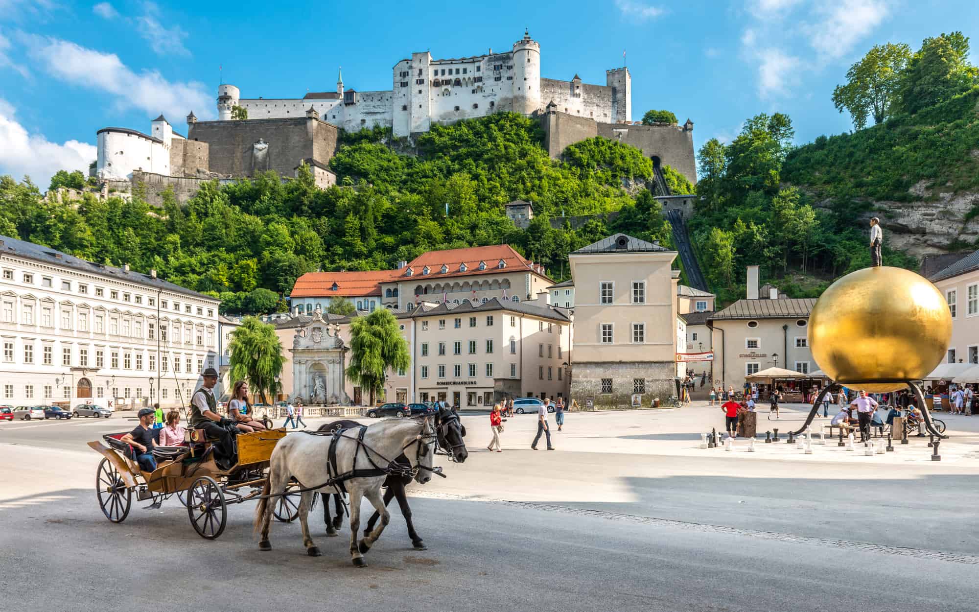 Kapitelplatz mit Blick auf Festung Hohensalzburg Kapitelplatz mit Blick auf Festung Hohensalzburg