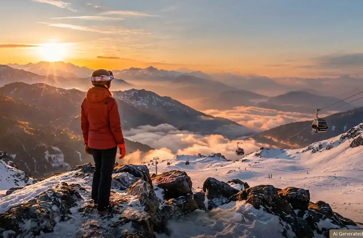 man on the mountain for ski start